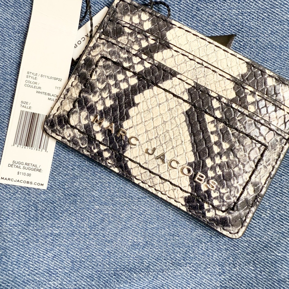 Marc Jacobs Monochrome Snake Print Card Holder